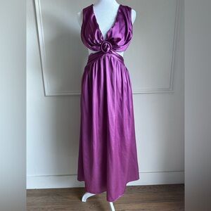 Cutout Maxi Satin Dress | US: 2 Fuchsia/purple